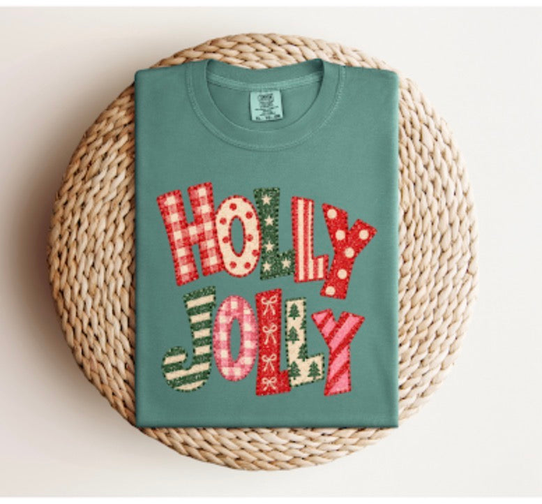 Quilted Holly Jolly Tee