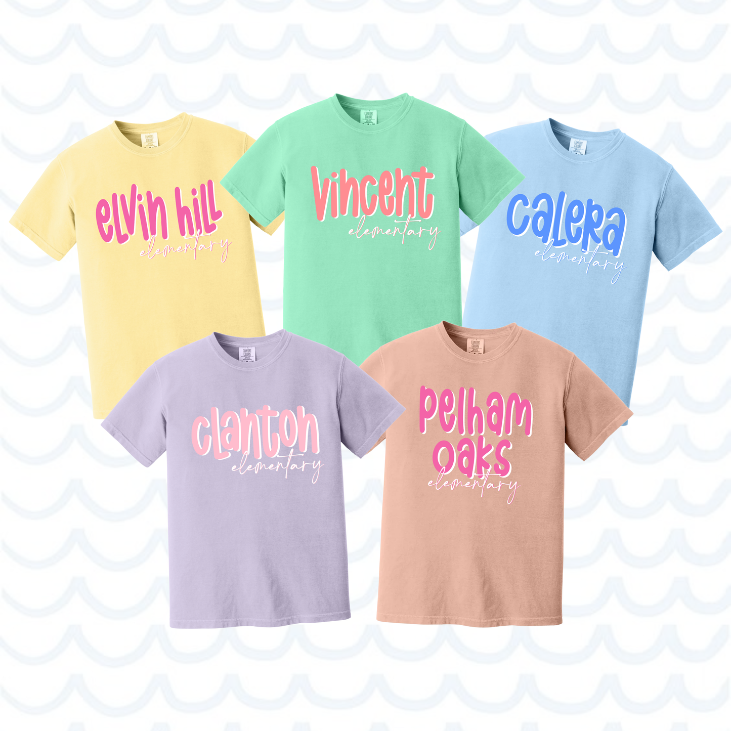 School Name Handwritten Custom Tee
