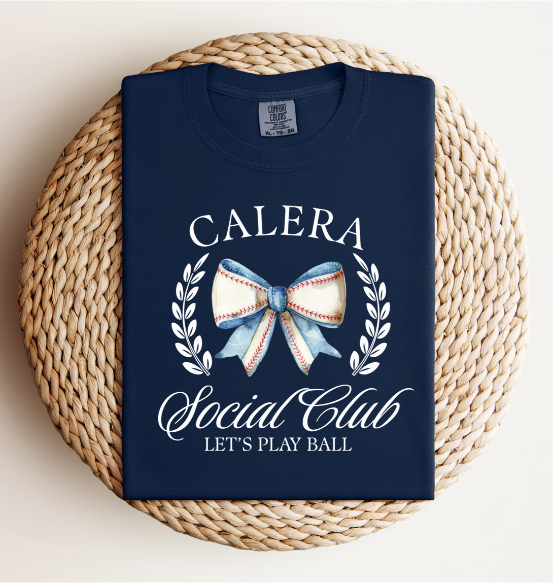 “Calera Social Club” Tee - Blue bow