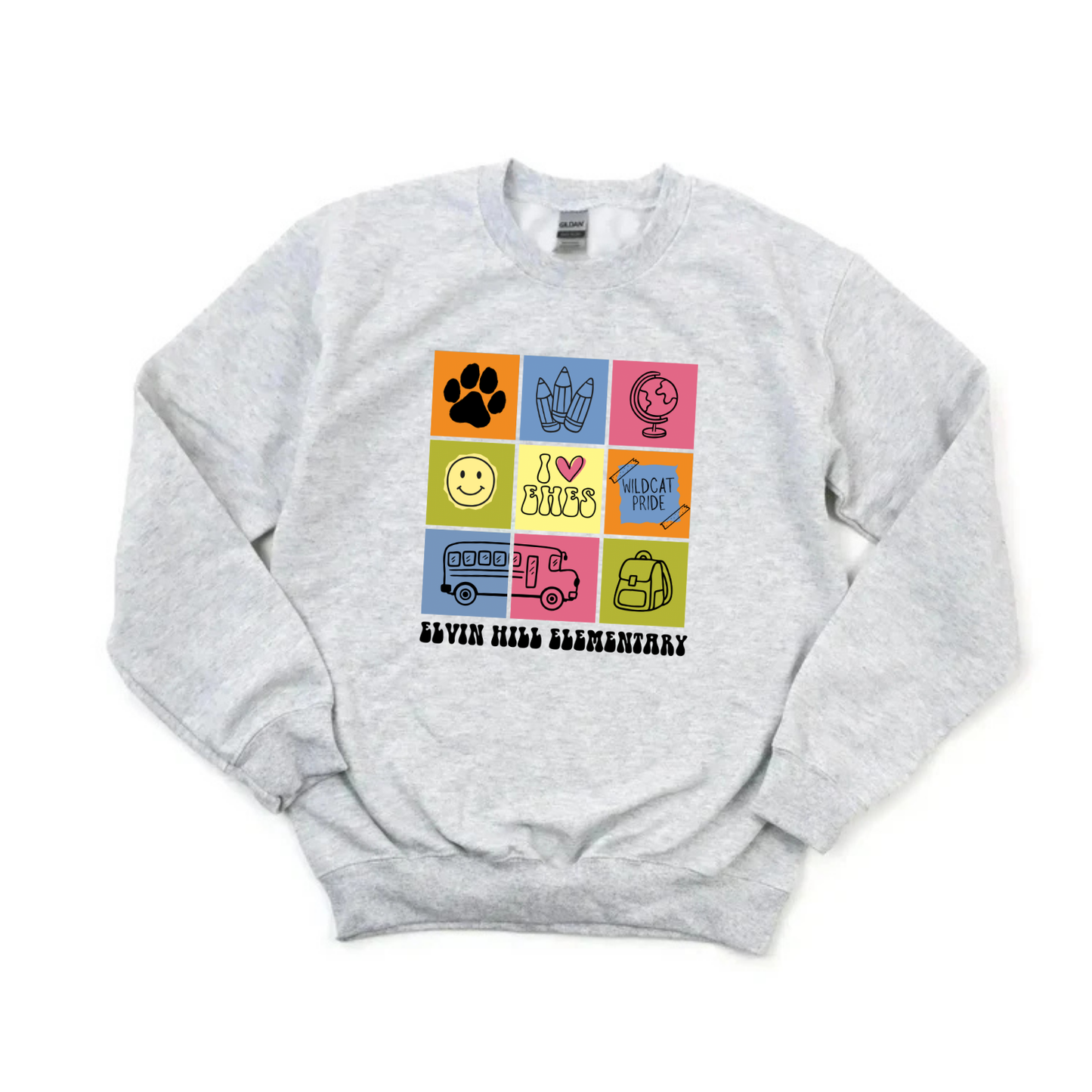 School Spirit Sweatshirt - Warm Color Scheme