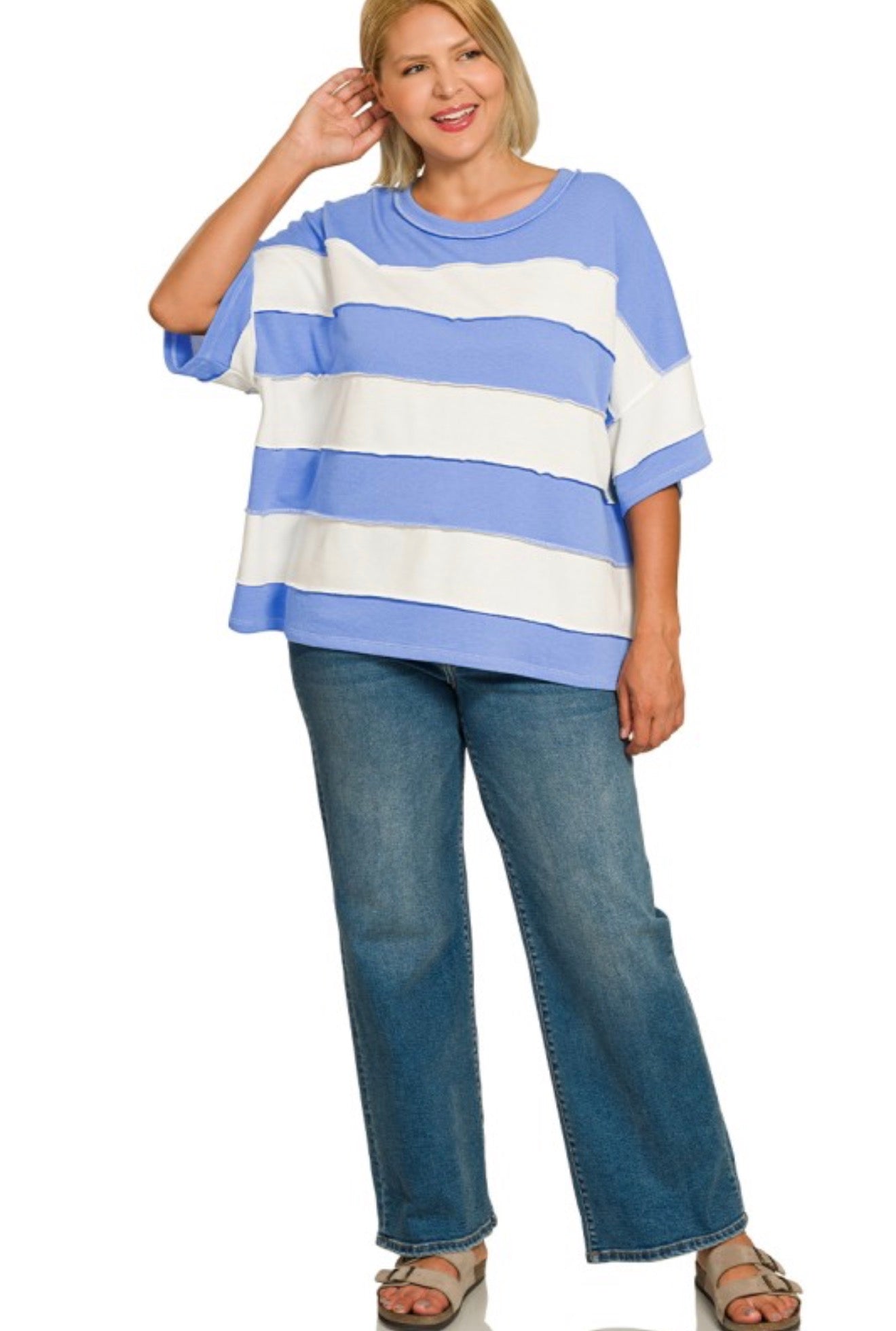 The striped Belle in Plus Boutique Top