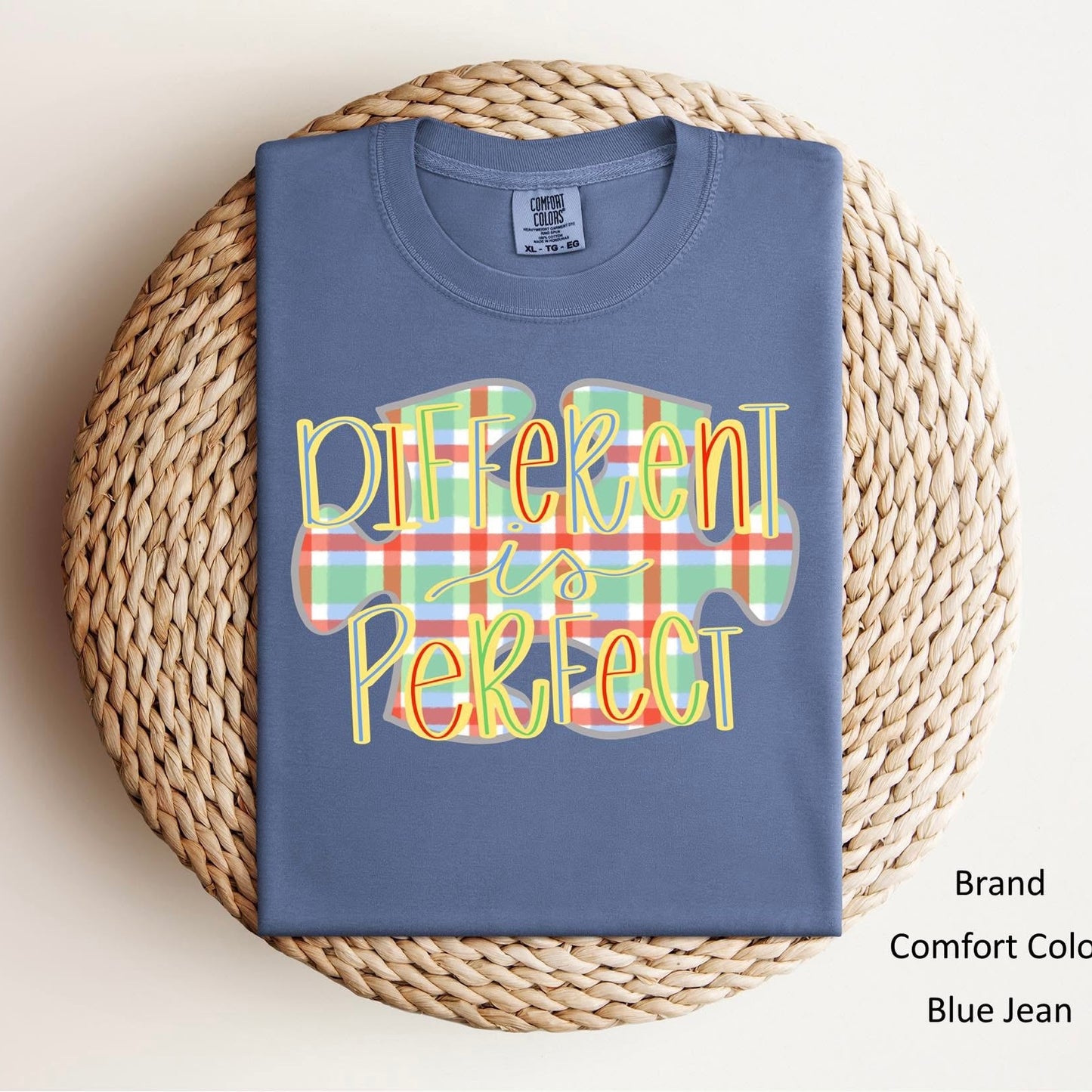 Different is Perfect Plaid Tee