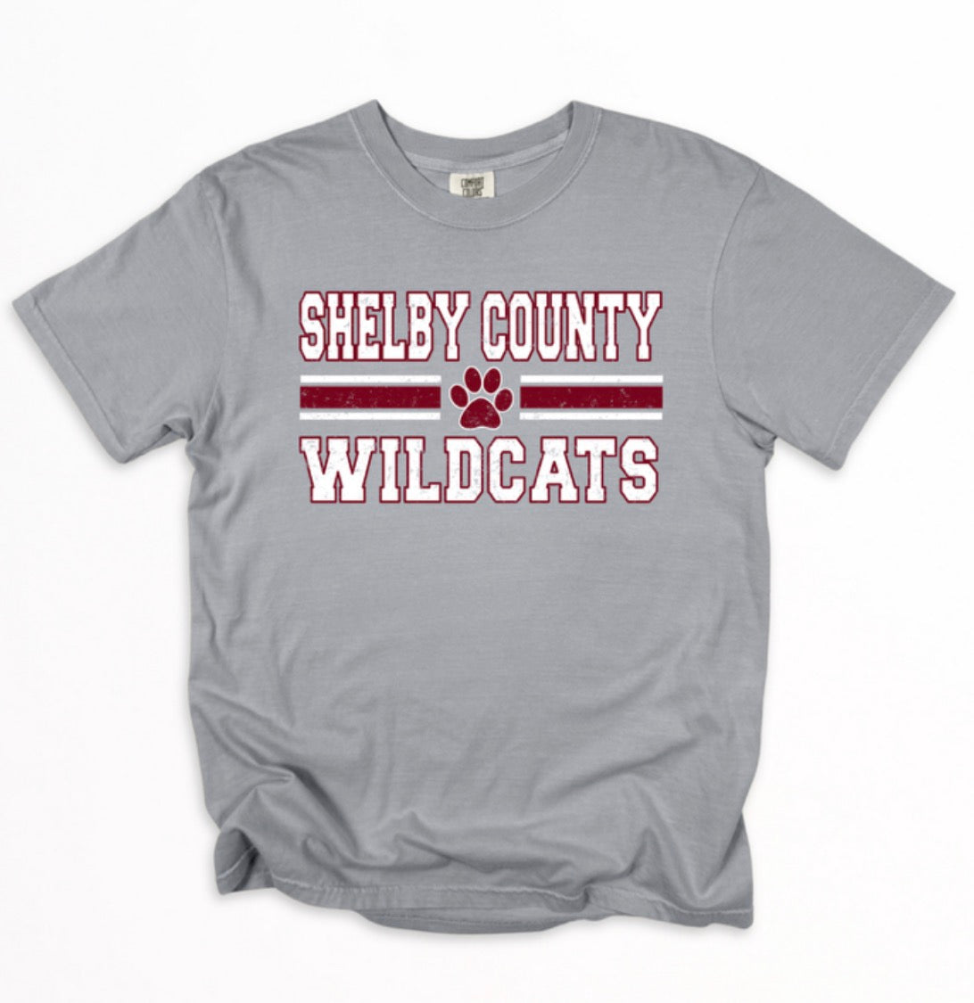 Shelby County Wildcats in Grey Tee