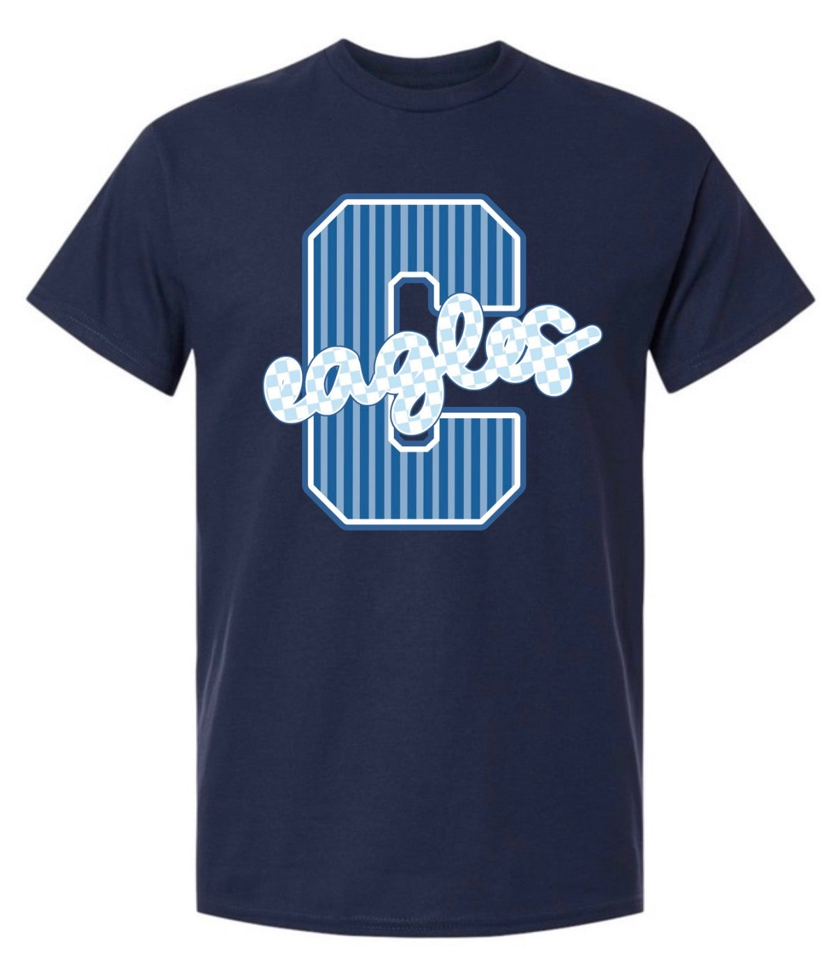 C Eagles striped Varsity Tee