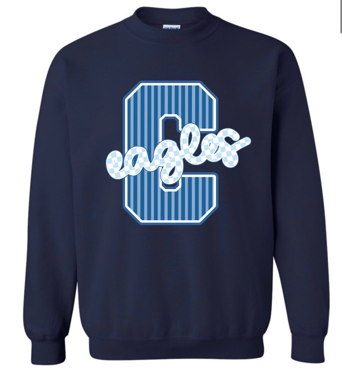 C Eagles Striped Varsity Sweatshirt