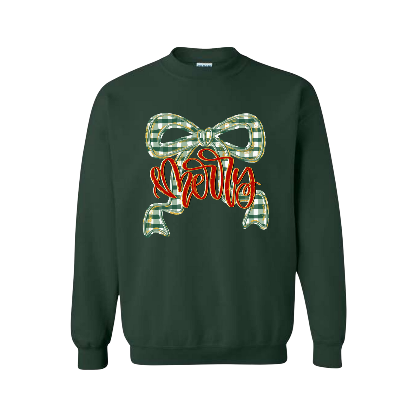Gingham “Merry” Sweatshirt
