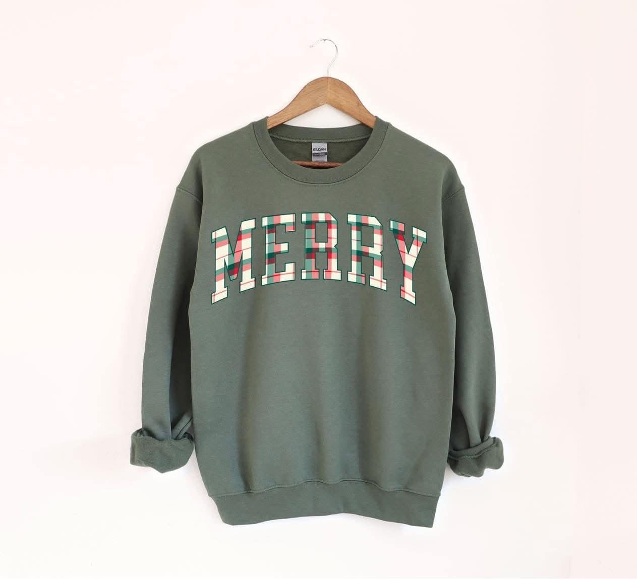 Plaid “merry” Sweatshirt
