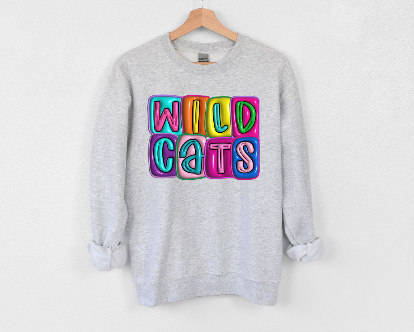 “Wildcats” Colorful Bubble Sweatshirt