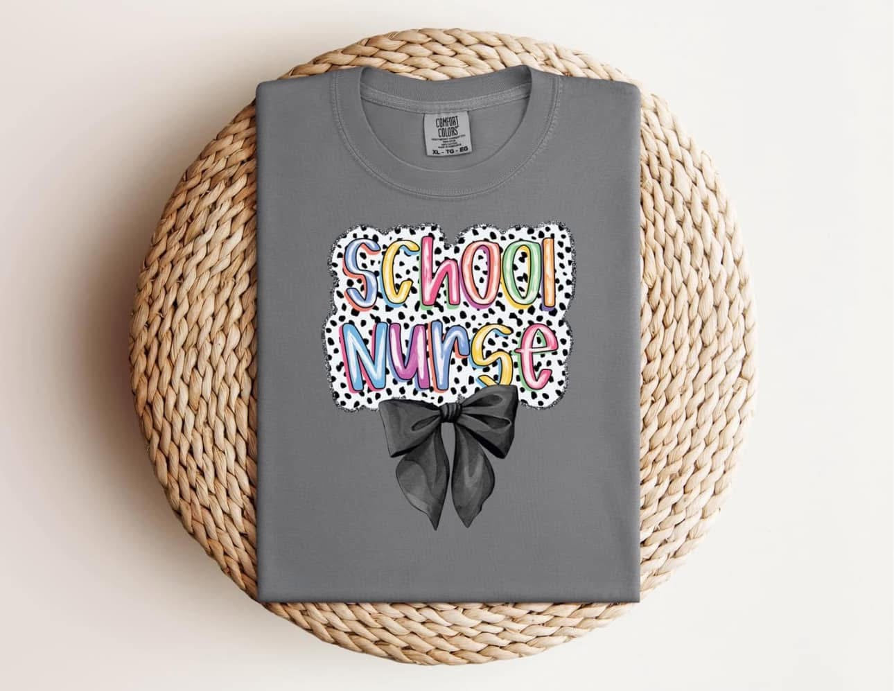 “School Nurse” Bow Tee