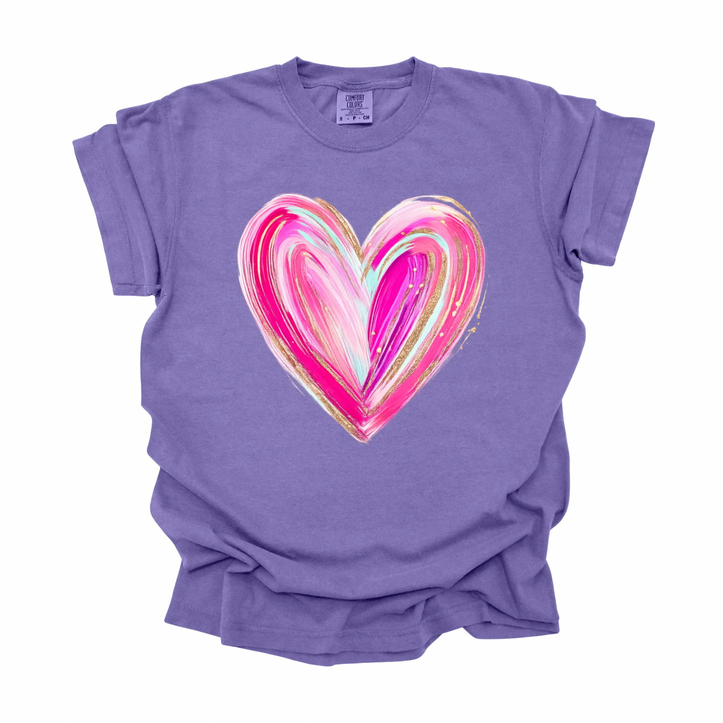 Grape Watercolor Heart Tee