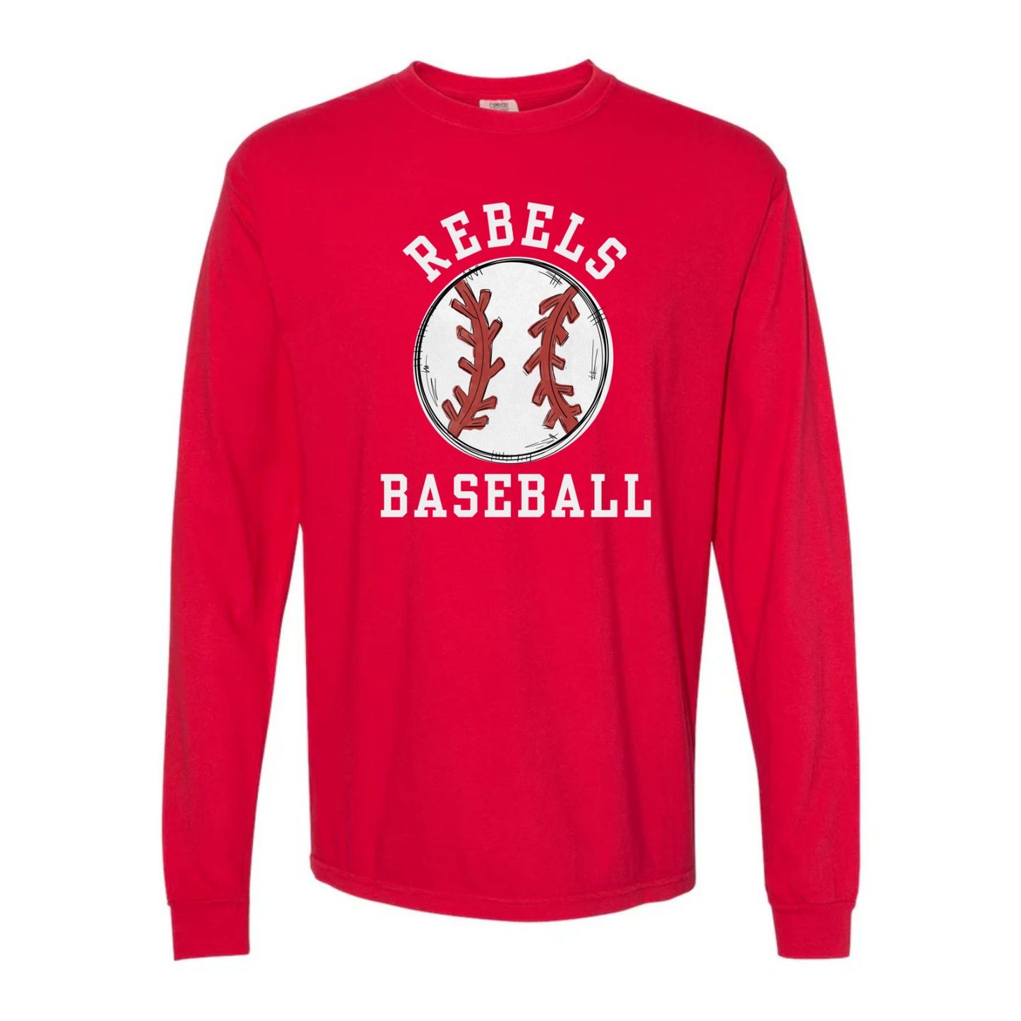 Rebels Baseball Doodle Long Sleeve Tee