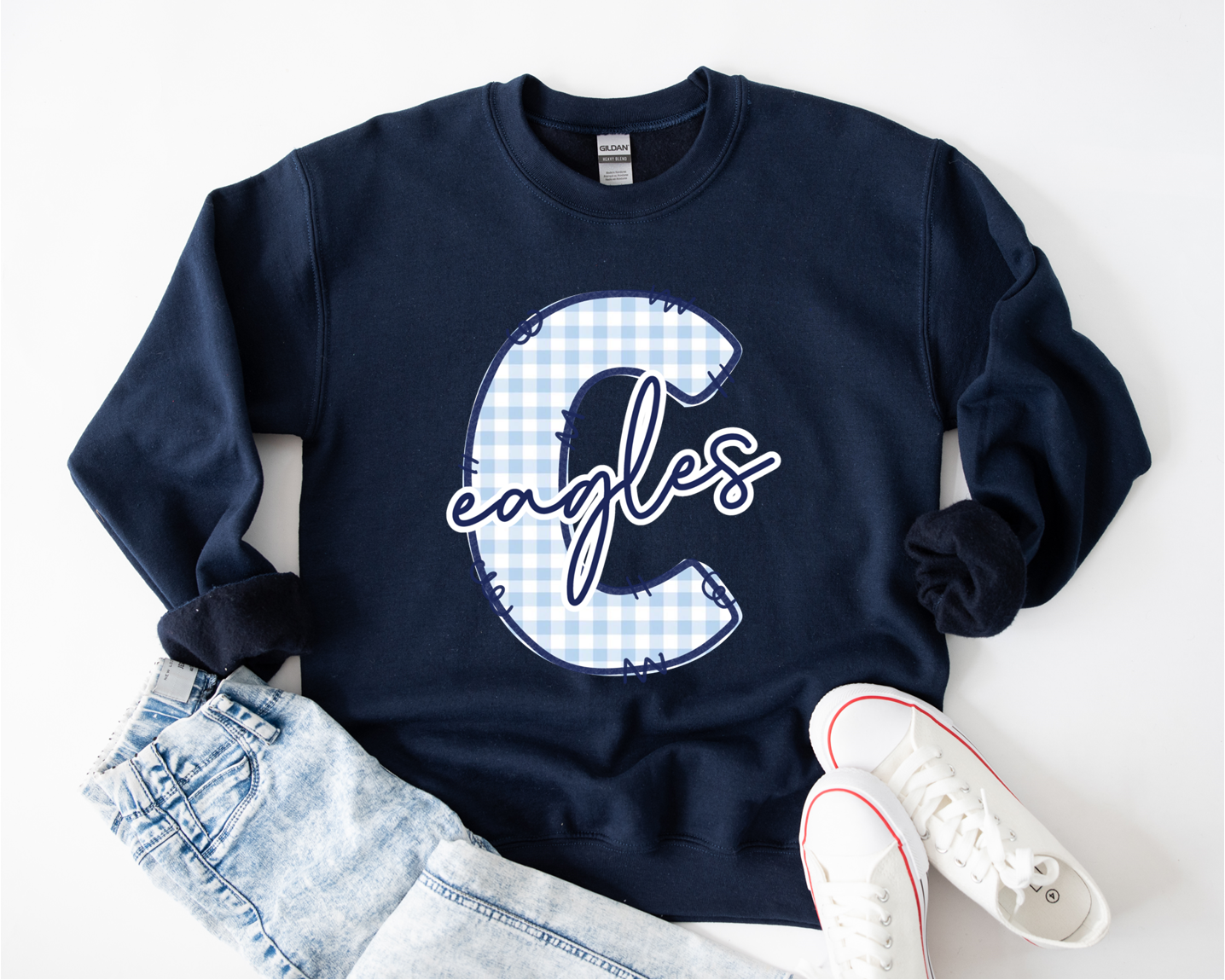 Gingham “Eagles” Sweatshirt