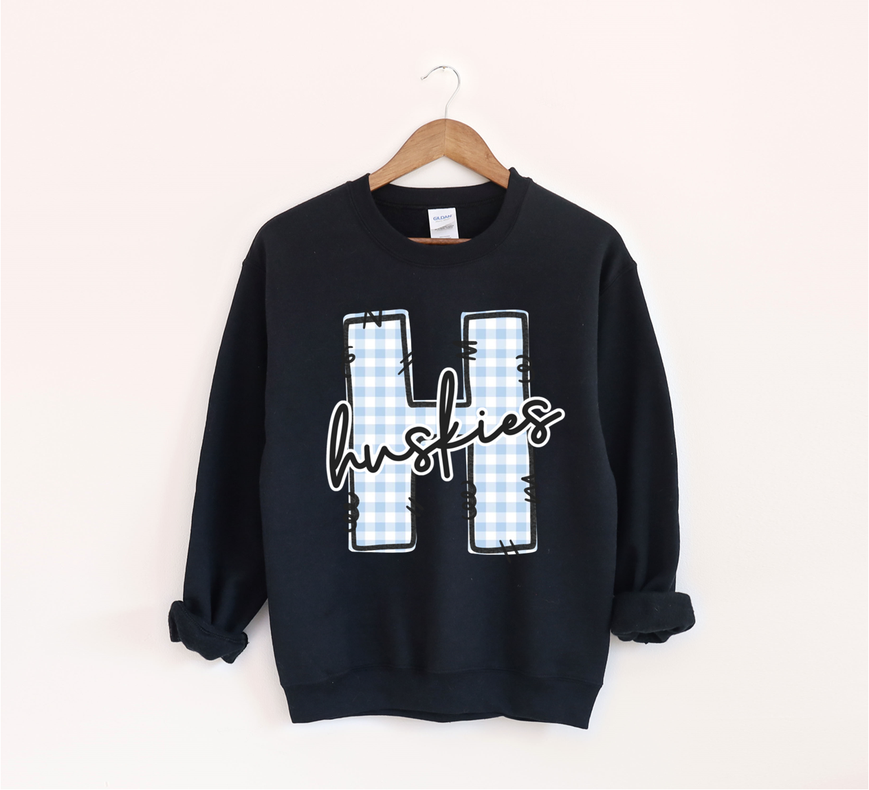 Gingham Helena “Huskies” Sweatshirt