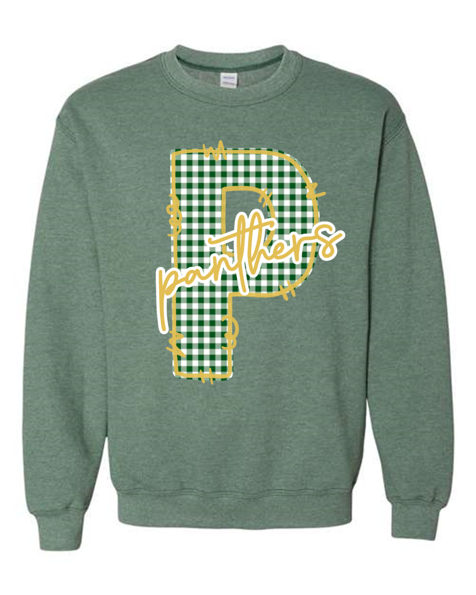 Gingham Pelham “Panthers” Sweatshirt - Green & Gold