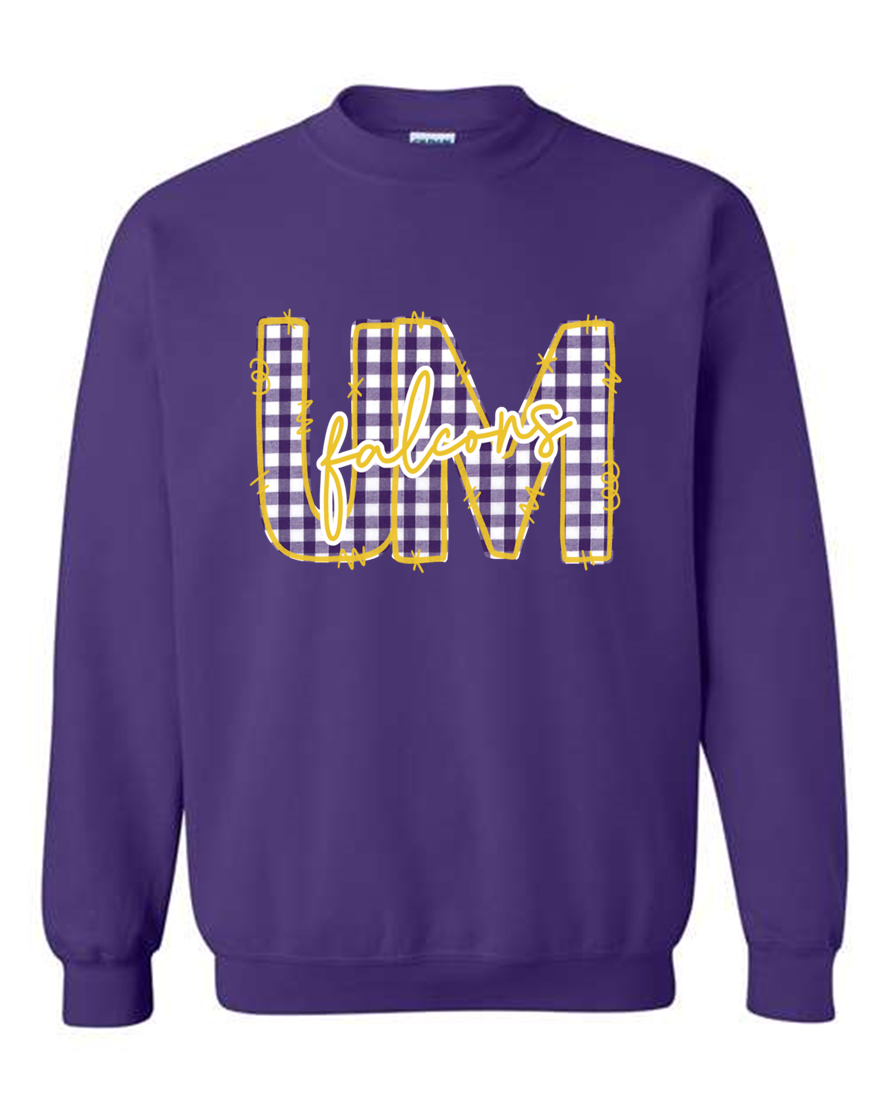 Gingham UofM “Falcons” Sweatshirt