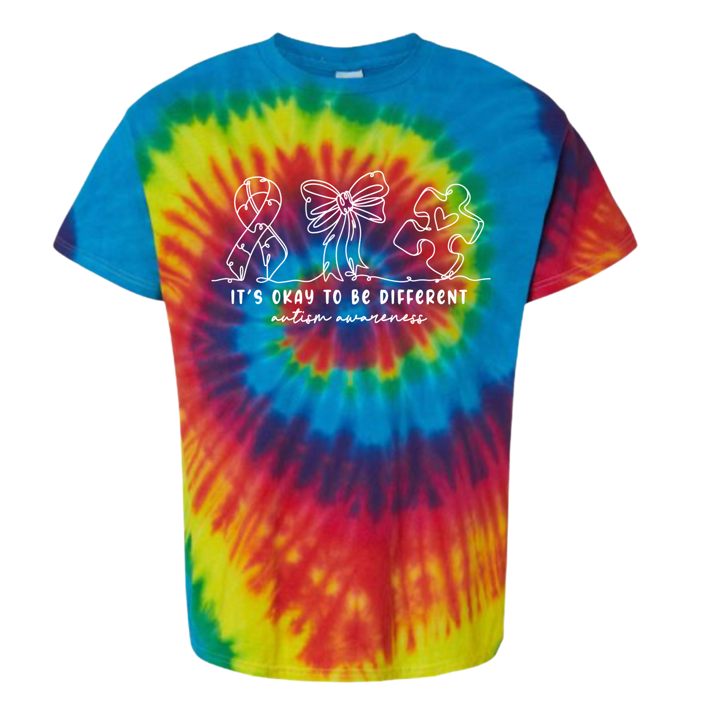 Autism Awareness Bow Tie-Dye Tee