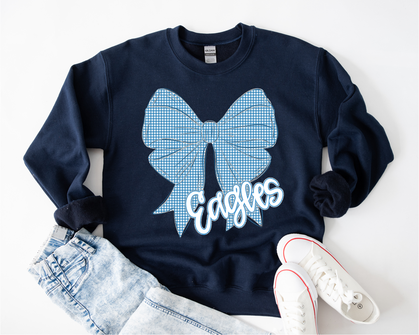 Eagles Gingham Bow Sweatshirt