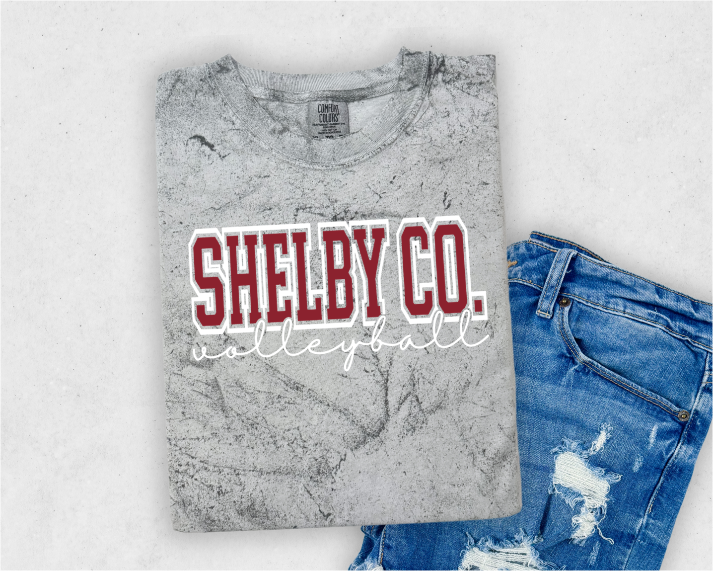 “Shelby Co. Volleyball” Color Blast Tee