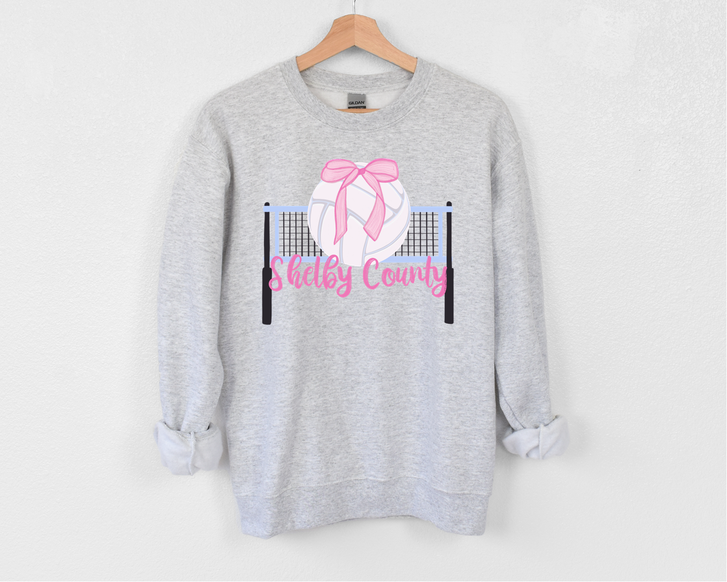 “Shelby County Volleyball” Girly Sweatshirt