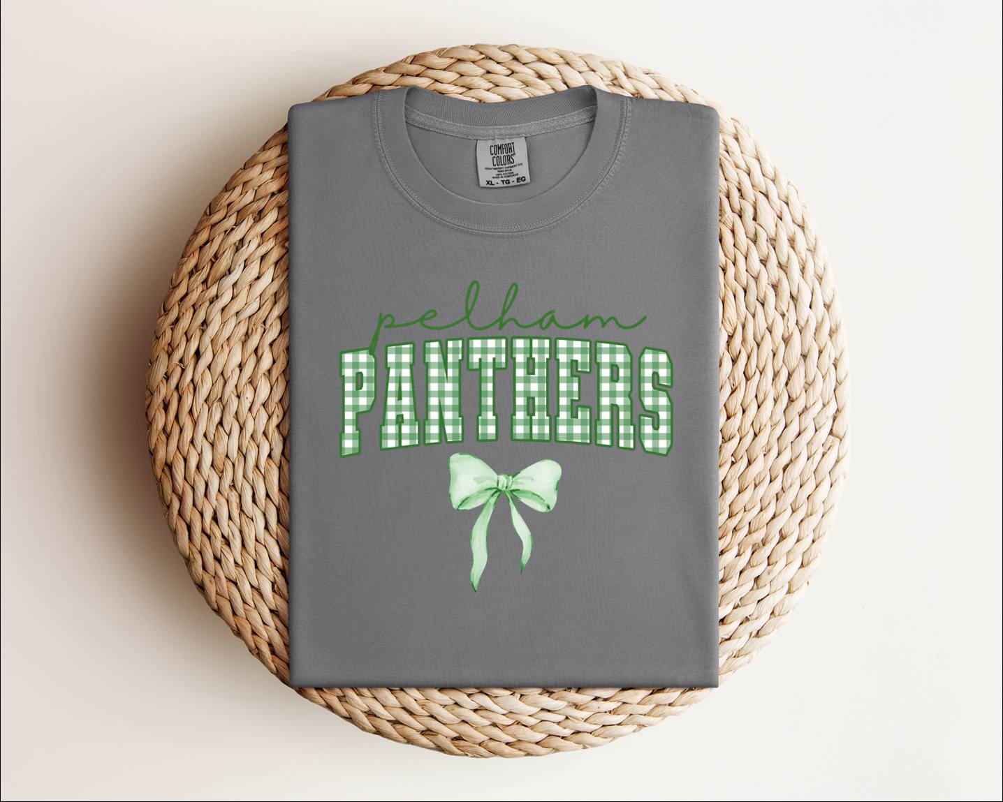 Pelham Panthers Gingham Bow Tee