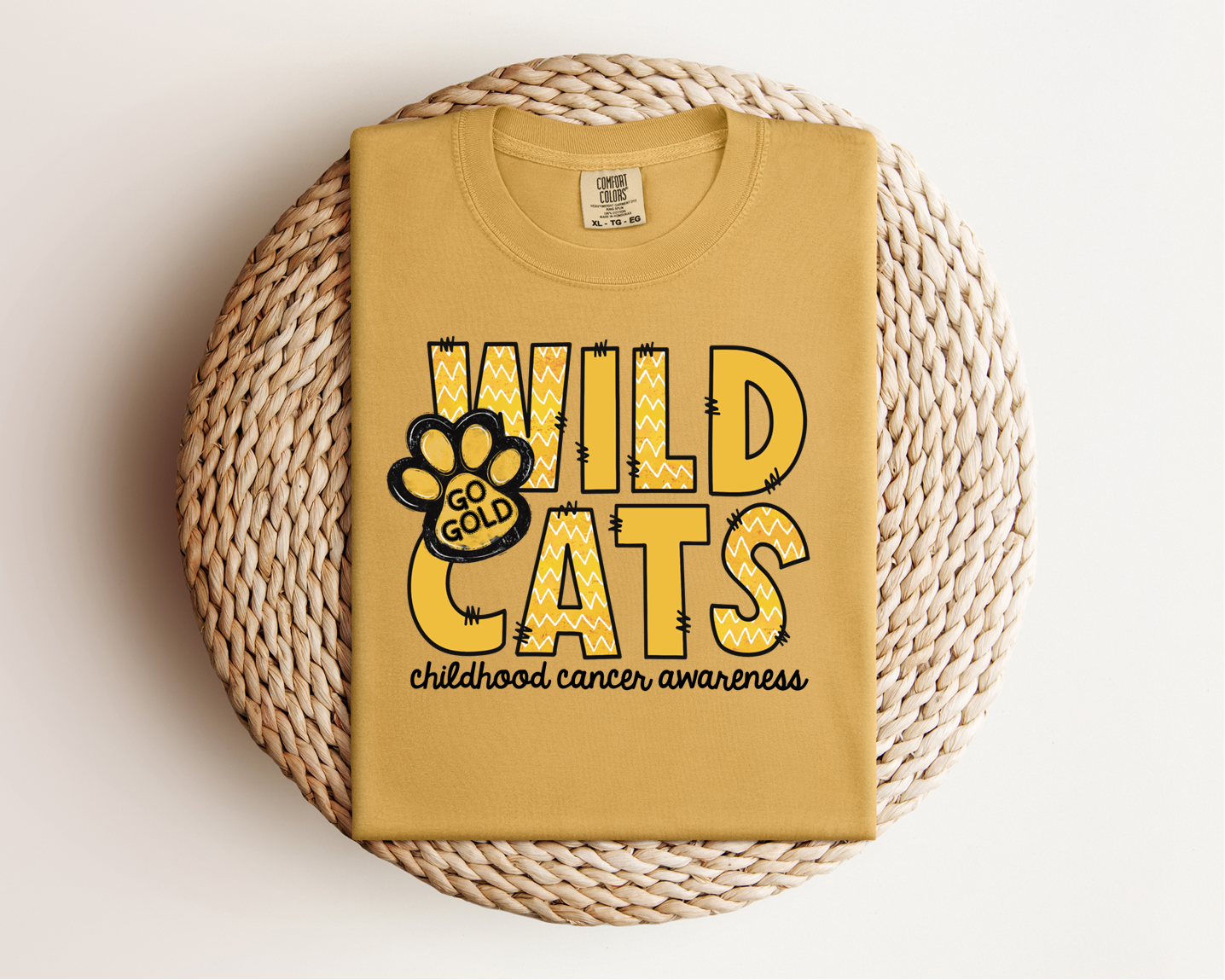 “Wildcats Go Gold” Mustard Tee