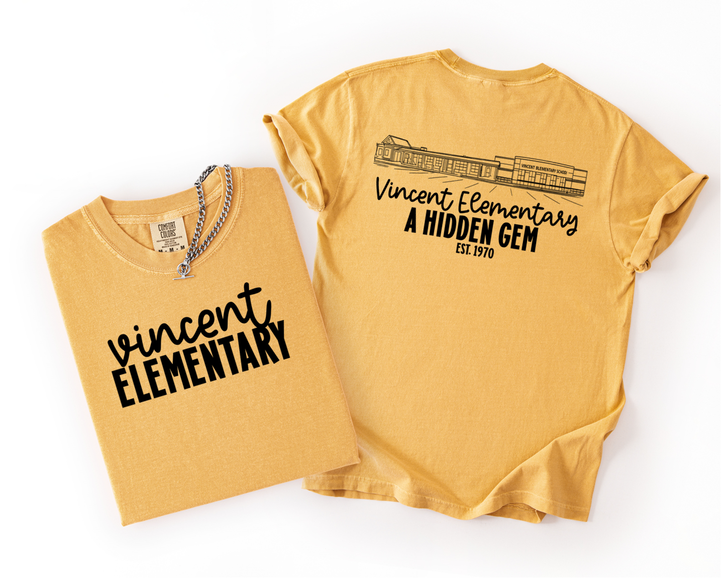 “Vincent Elementary Sketch” Mustard Tee