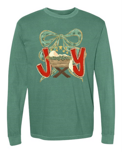 “Joy” Manger Scene Long Sleeve Tee