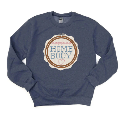“Homebody” Cross Stitch Sweatshirt