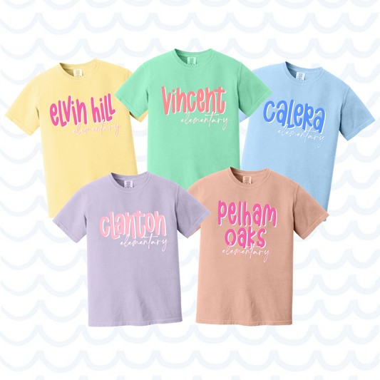 School Name Handwritten Custom Tee