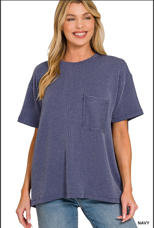 The ribbed Pocket boutique Top