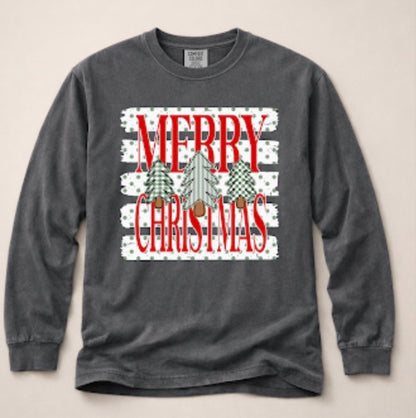 Merry Christmas in Red Long Sleeve Tee