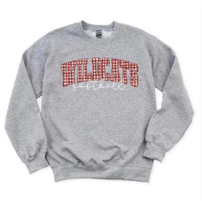 Wildcats Softball Gingham Sweatshirt