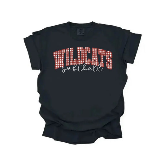 Wildcats Softball Gingham Tee