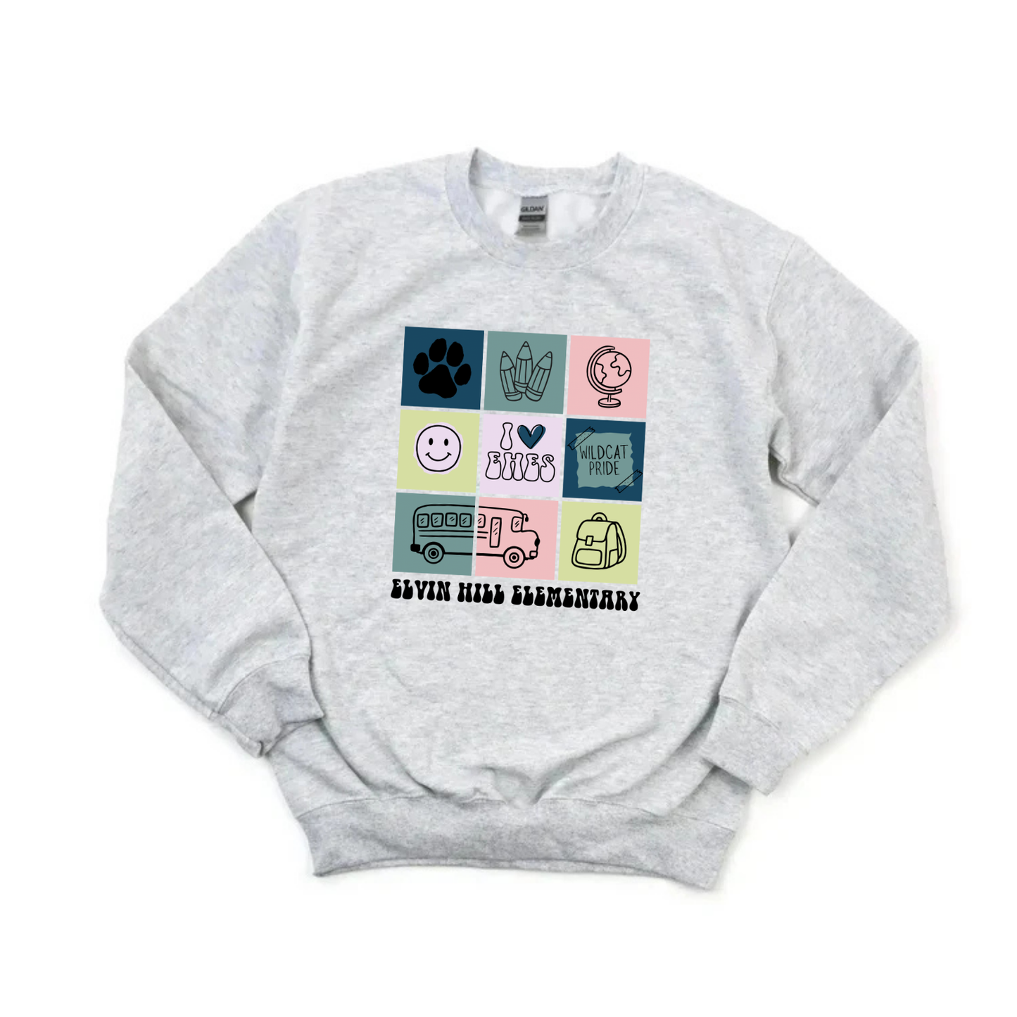 School Spirit Sweatshirt - Cool Color Scheme