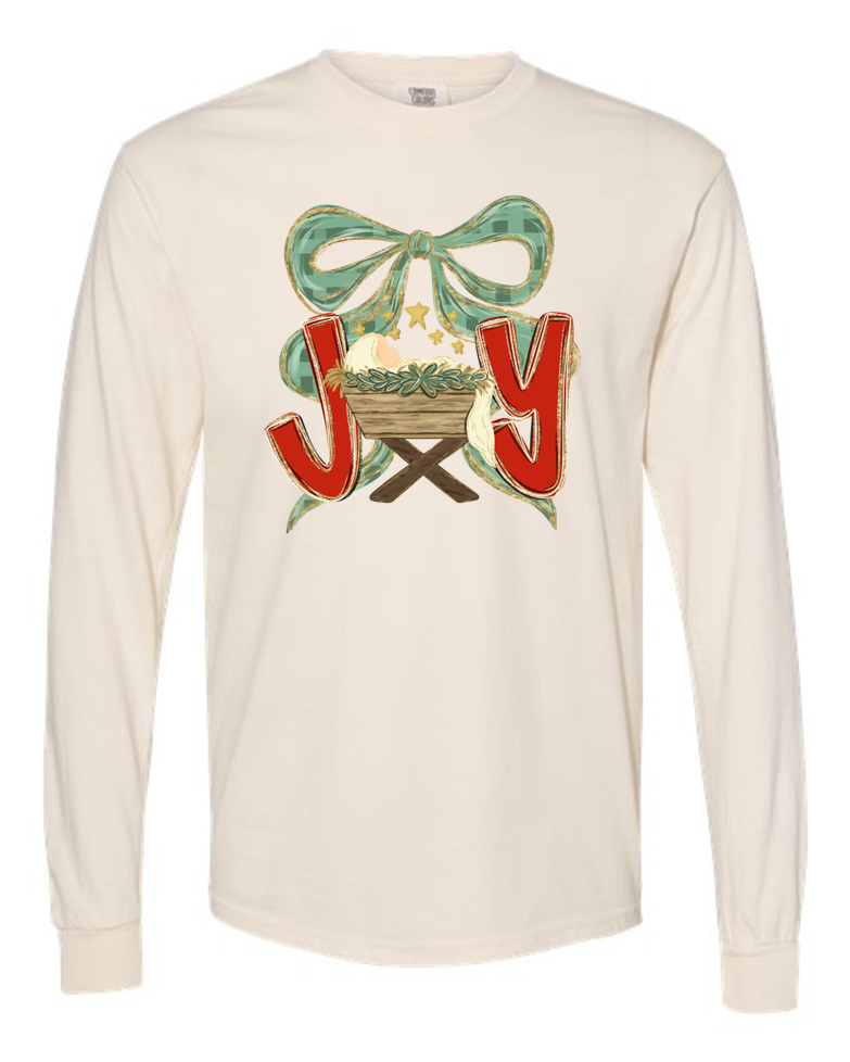 “Joy” Manger Scene Long Sleeve Tee