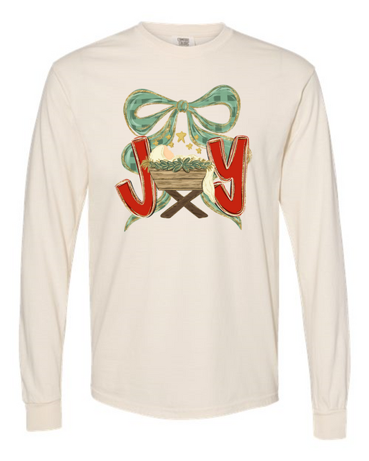 “Joy” Manger Scene Long Sleeve Tee