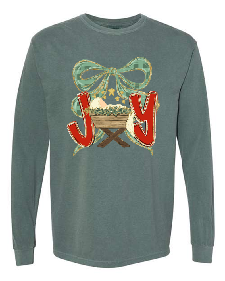 “Joy” Manger Scene Long Sleeve Tee