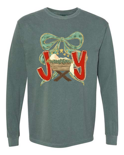 “Joy” Manger Scene Long Sleeve Tee