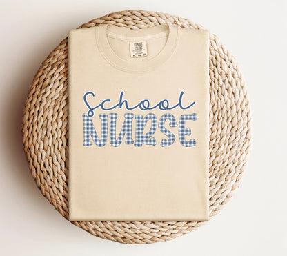 Gingham School Nurse Tee