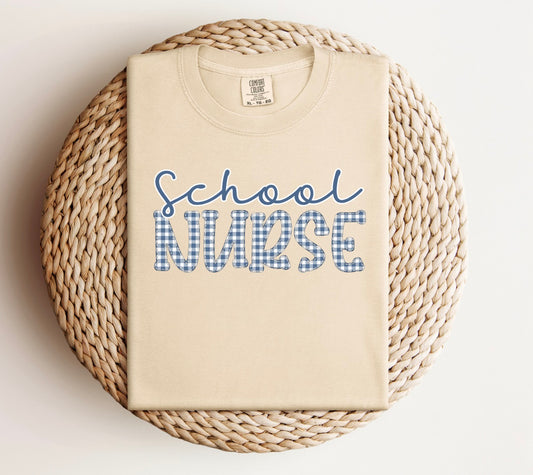 Gingham School Nurse Tee