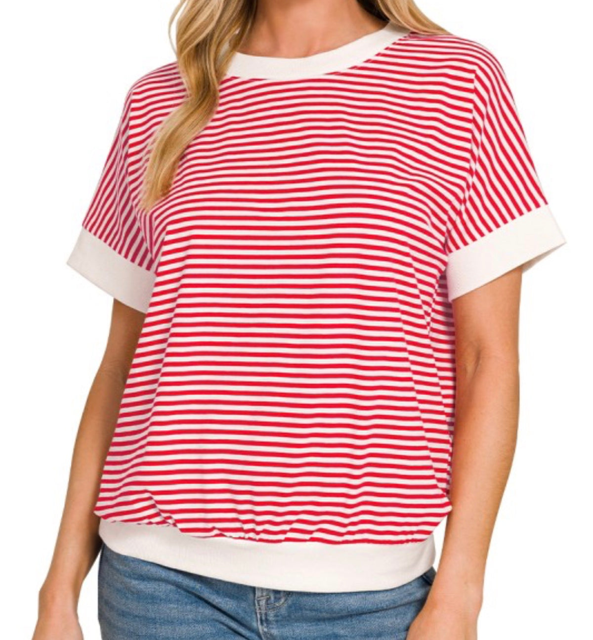 The striped ruby Boutique Top