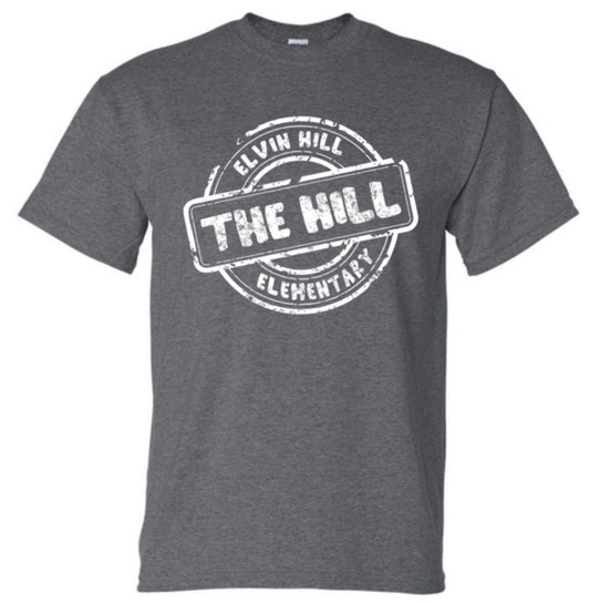 The Hill Stamp in Grey Gildan Tee