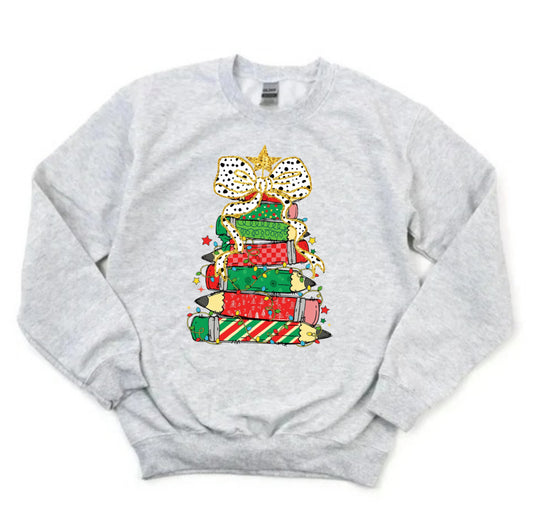 Pencil Christmas Tree Sweatshirt
