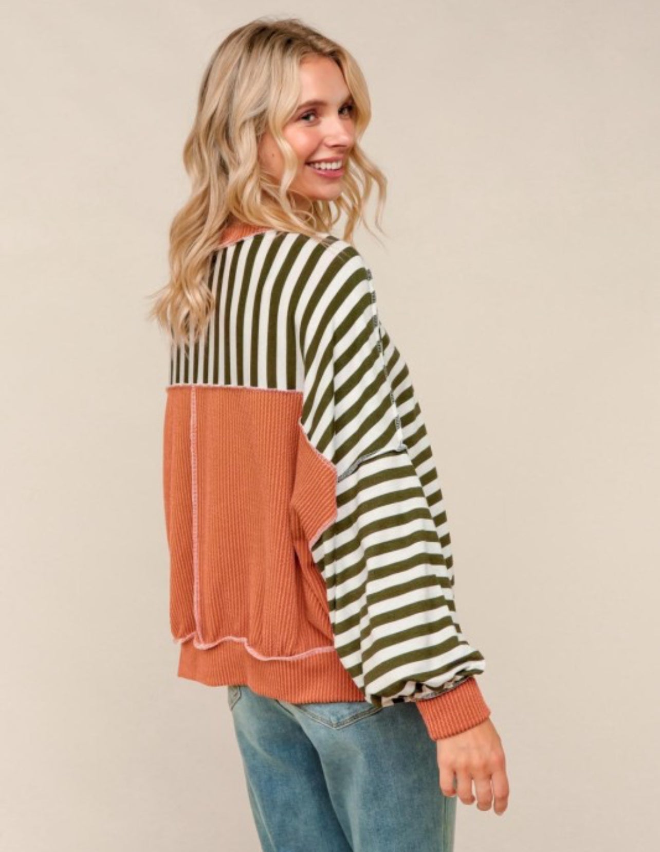 Striped Pullover Knit Top