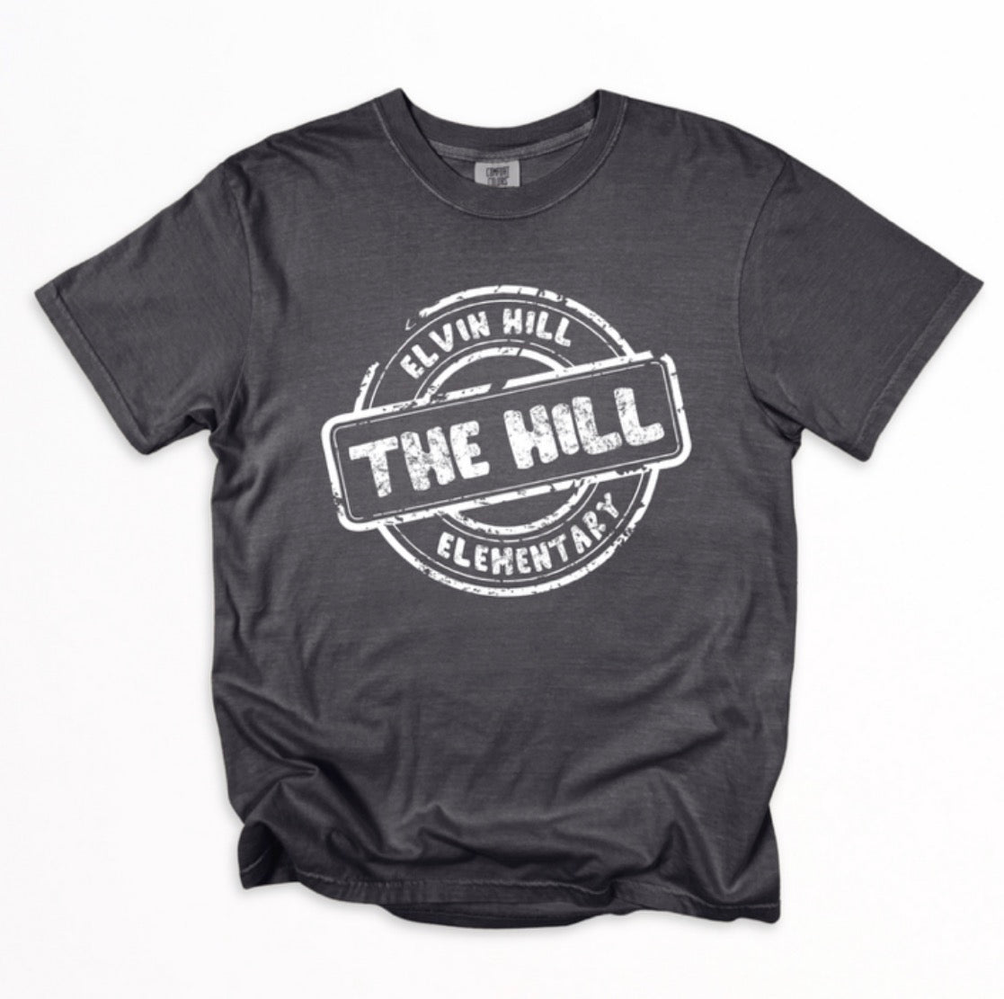 The Hill stamp in Pepper Tee