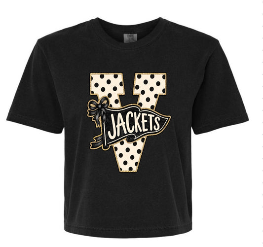V Jackets Black Boxy Tee