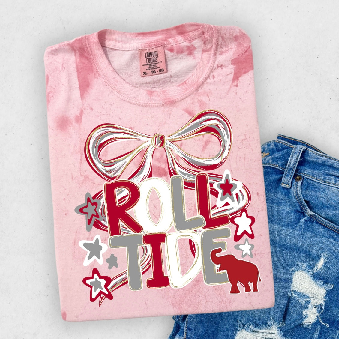 Roll Tide Bow Color Blast Tee