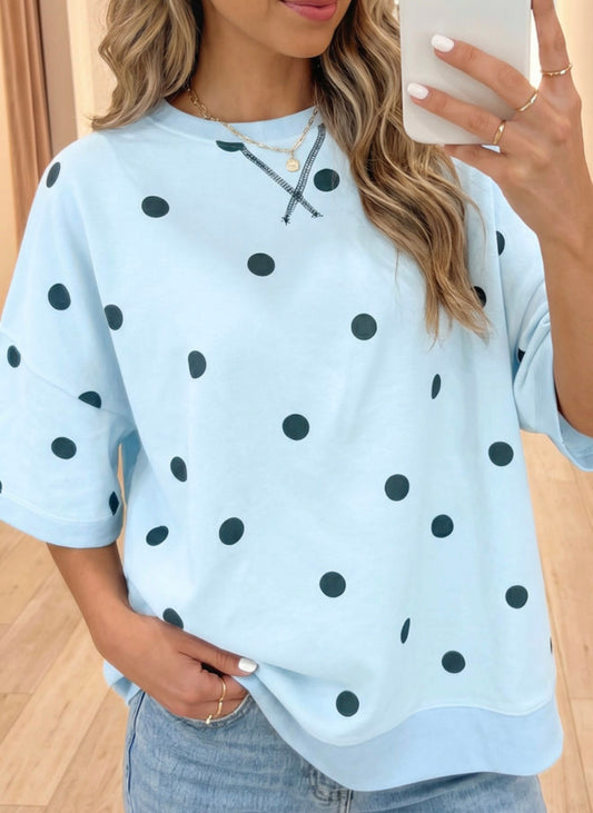 The blue polka dotted boutique Top