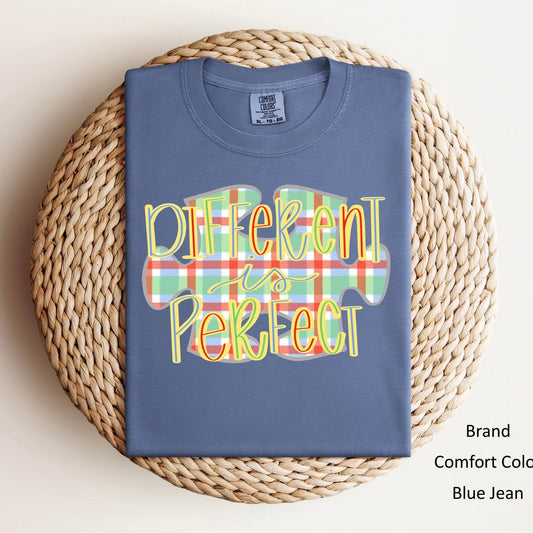 Different is Perfect Plaid Tee