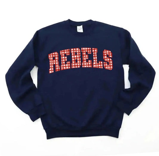 Rebels Varsity Gingham Sweatshirt